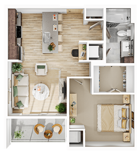 B2_D3 Floor Plan at The Mera, Minnesota